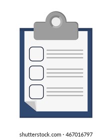 flat design clipboard with check list icon vector illustration