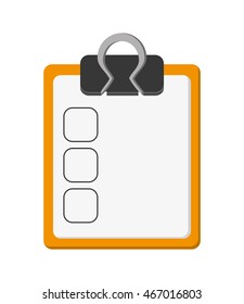 flat design clipboard with check list icon vector illustration