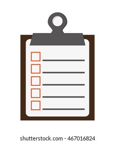 flat design clipboard with check list icon vector illustration