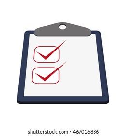 flat design clipboard with check list icon vector illustration