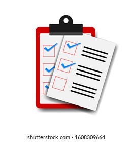 Flat design of clipboard and checklist document vector