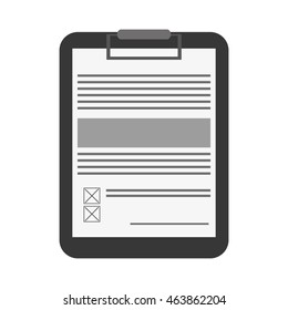flat design clipboard with document icon vector illustration