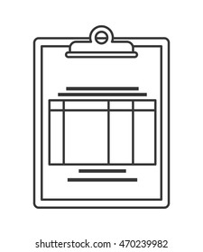 flat design clipboard with document icon vector illustration