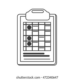 flat design clipboard and document icon vector illustration