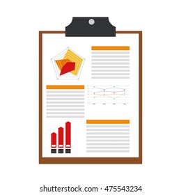 flat design clipboard and graph icon vector illustration