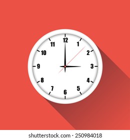Flat design clock icon