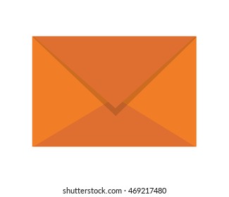 flat design closed envelope icon vector illustration