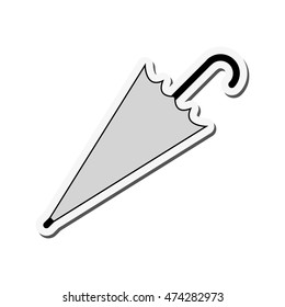 flat design closed umbrella icon vector illustration
