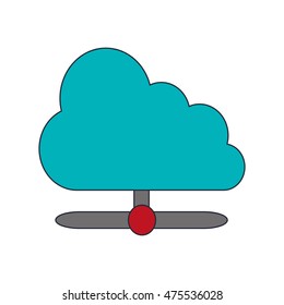 flat design Cloud computing service icon vector illustration