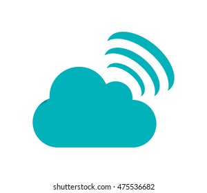 flat design Cloud computing service icon vector illustration
