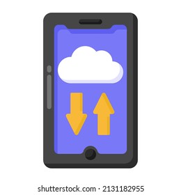 A flat design of cloud data transfer, editable icon

