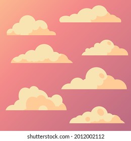 Flat design cloud pack. - Vector.