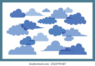 flat design cloud shape collection set