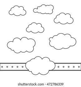 flat design cloud shape pattern icon vector illustration