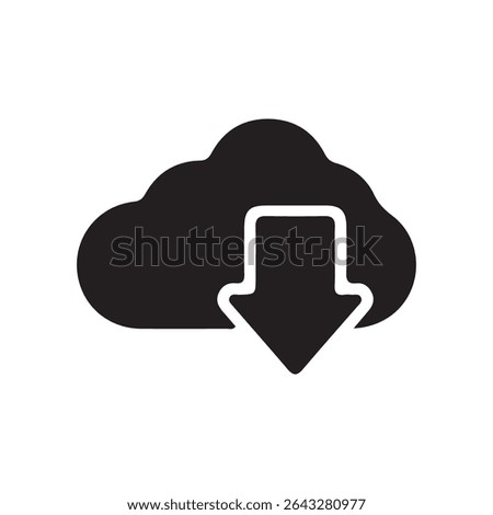 Flat Design Cloud Upload Icon. Vector illustration
