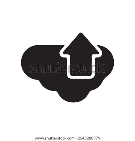 Flat Design Cloud Upload Icon. Vector illustration