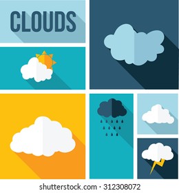 Flat design clouds collection