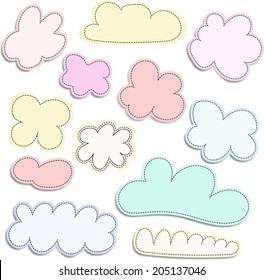 Flat design cloudscapes collection