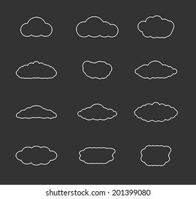 Flat design cloudscapes collection. Vector illustration