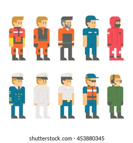 Flat Design Coast Guard Uniform Illustration Vector