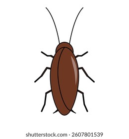 Flat Design cockroach icon. Vector.