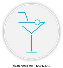Flat design cocktail drink icon 
