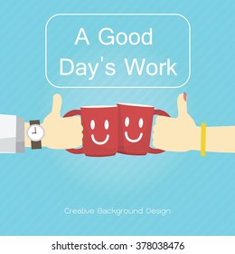 Flat design for coffee break, Creative background design.