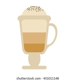 flat design coffee cup icon vector illustration