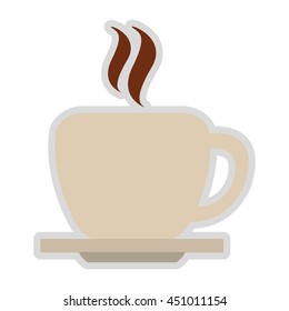 flat design coffee cup icon vector illustration