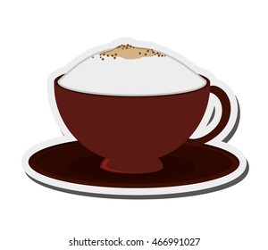 flat design coffee cup icon vector illustration