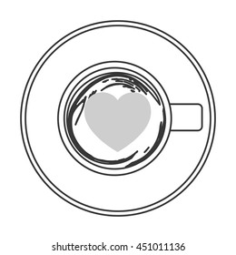 flat design coffee cup topview icon vector illustration