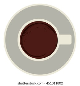 flat design coffee cup topview icon vector illustration