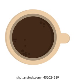 flat design coffee cup topview icon vector illustration