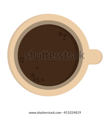 flat design coffee cup topview icon vector illustration