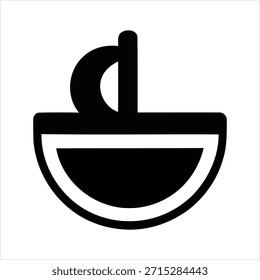 Flat design coffee cup vector icon, scalable and editable for logos, apps, and print. Monochrome, clean, and modern aesthetic for commercial projects.