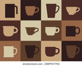 flat design of coffee cups