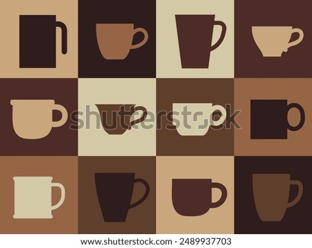 flat design of coffee cups