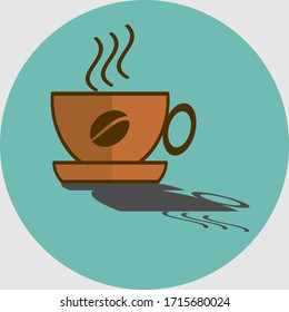 
Flaches Design Kaffee und Tassen. Illustration der Kaffeetasse.