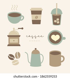 flat design coffee element design