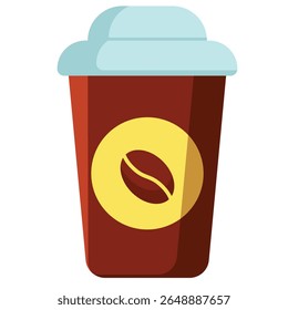Flat Design Coffee To Go Cup Icon Vector