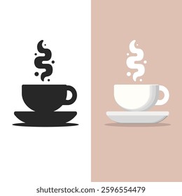 Flat Design Coffee Illustration, Modern Coffee Vector, Minimalist Coffee Clipart