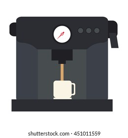 flat design coffee machine icon vector illustration