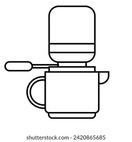 flat design coffee maker machine vector