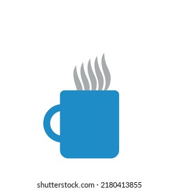 flat design of coffee mugs and smokes.
world coffee day concept.