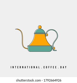 Flat design of Coffee pot vector illustration. good template for coffee design.
