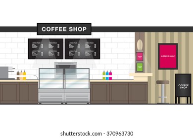 Flat Design Coffee shop Interior