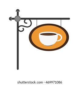 flat design coffee sign icon vector illustration