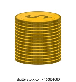 flat design coins stack icon vector illustration