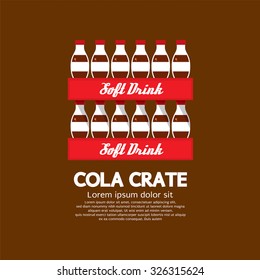 Flat Design Cola Crate Stack Vector Illustration