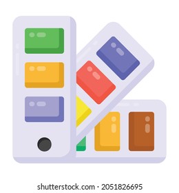 A flat design of color watches icon
